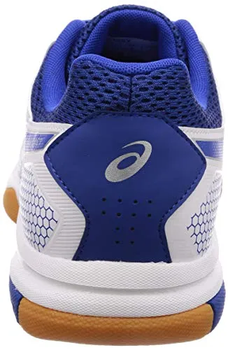 ASICS Men Gel-Rocket 8 White/Illusion Blue Badminton Shoes-6 UK/India (40 EU) (7 US) (B706Y.124)