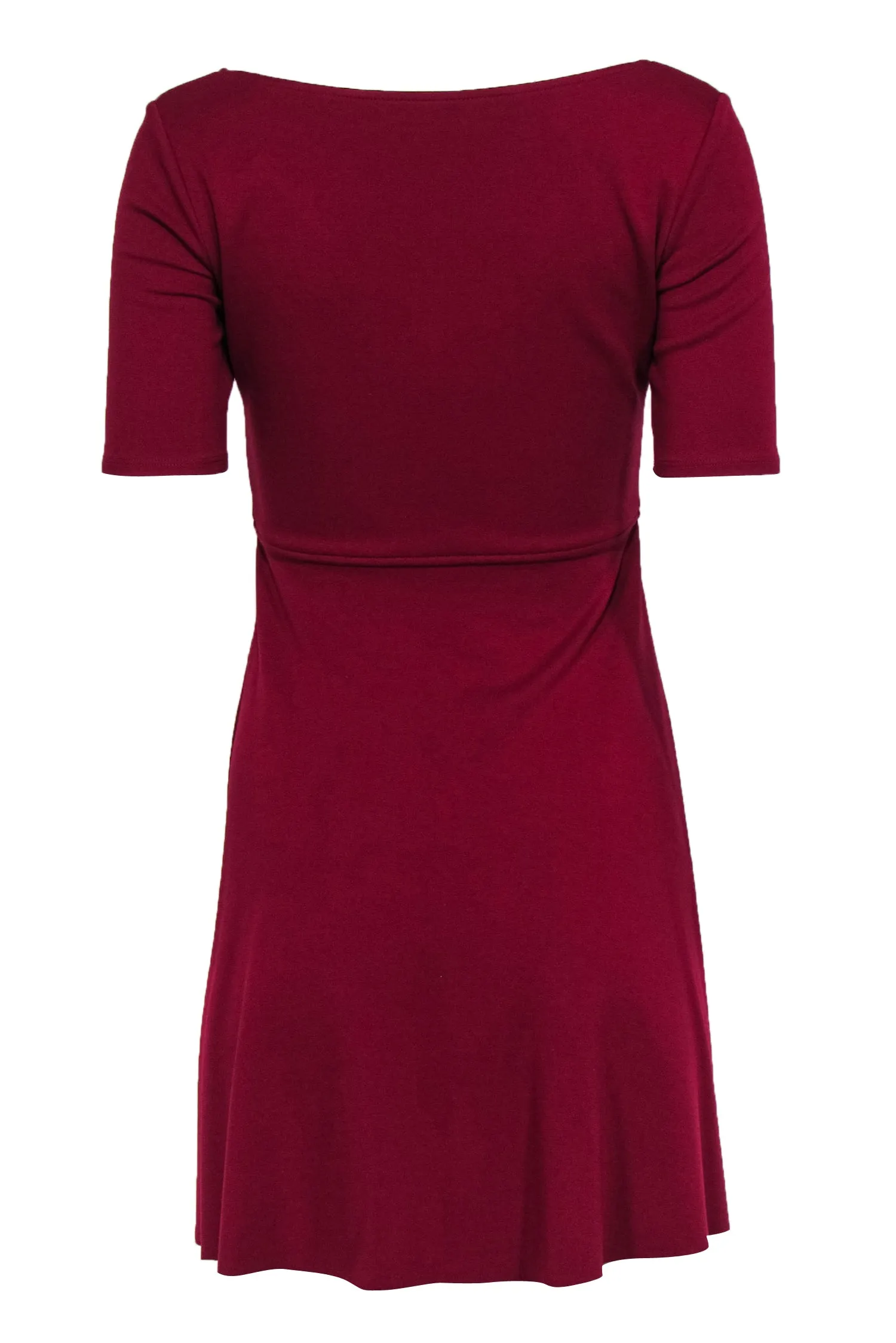 Bailey 44 - Red V-Neckline Short Sleeve Flared Dress Sz SP