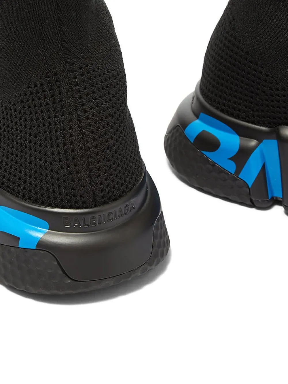 BALENCIAGA Laced Speed Runner Black/Blue Graffiti