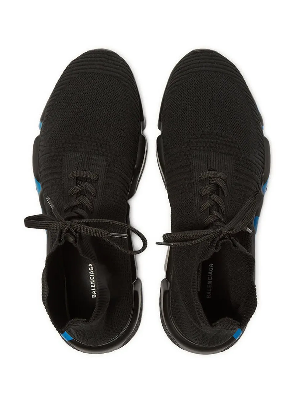 BALENCIAGA Laced Speed Runner Black/Blue Graffiti
