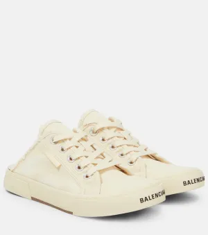 Balenciaga Open Back Distressed Sneakers in White