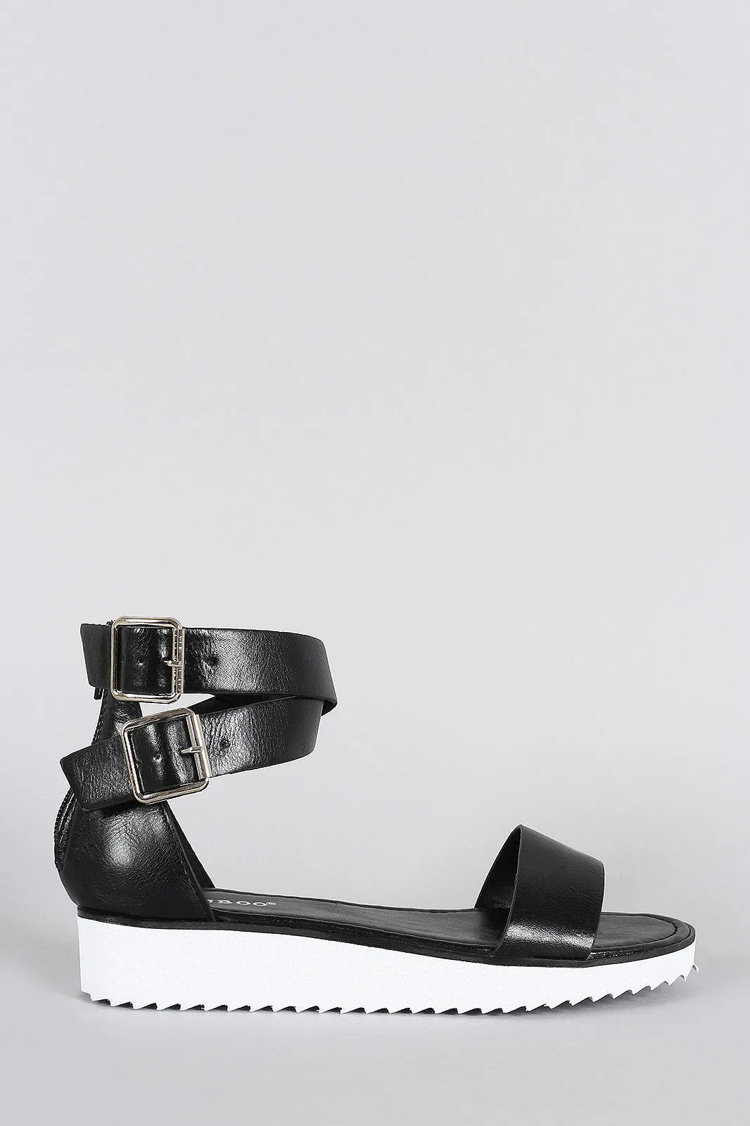 Bamboo Ankle Wrap Flatform Sandal