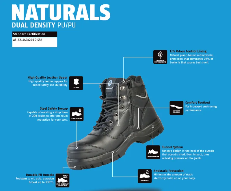 Bata - Safety Shoes - Atlas Zip Naturals Black (Size 14)