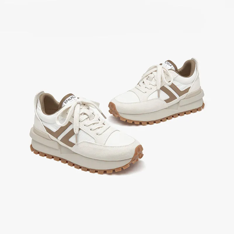 BeauToday Casual Mixed Colors Patchwork Non-slip Chunky Sneakers for Women