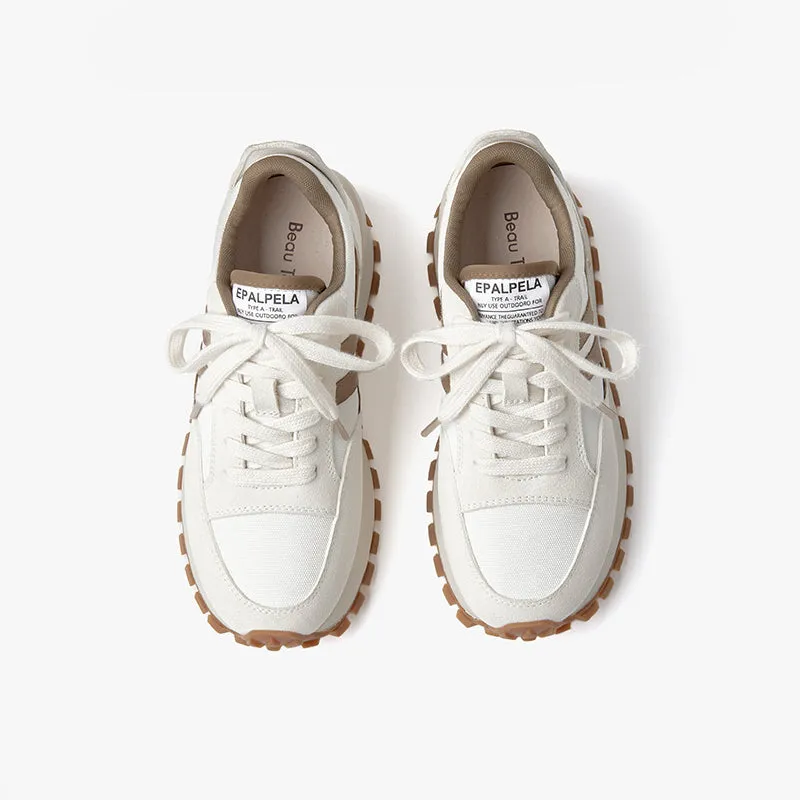 BeauToday Casual Mixed Colors Patchwork Non-slip Chunky Sneakers for Women