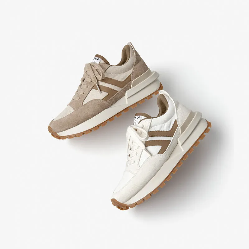 BeauToday Casual Mixed Colors Patchwork Non-slip Chunky Sneakers for Women