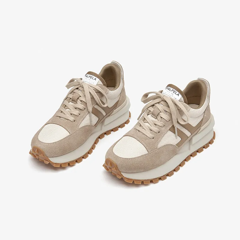 BeauToday Casual Mixed Colors Patchwork Non-slip Chunky Sneakers for Women