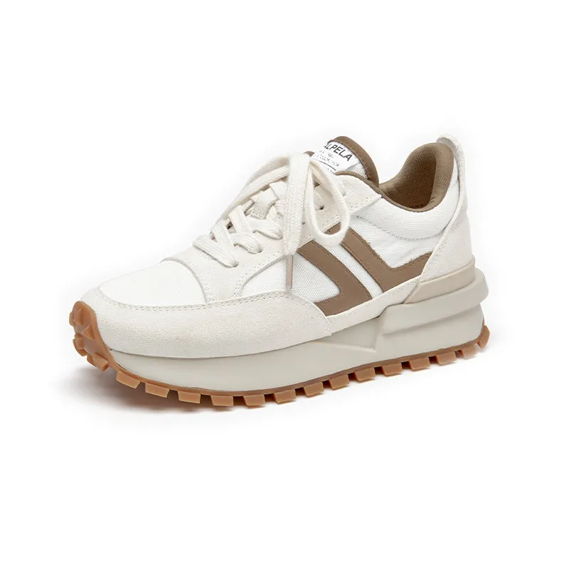 BeauToday Casual Mixed Colors Patchwork Non-slip Chunky Sneakers for Women