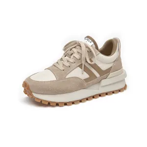 BeauToday Casual Mixed Colors Patchwork Non-slip Chunky Sneakers for Women