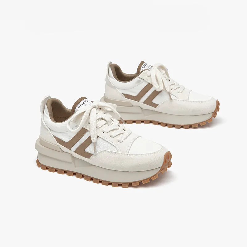 BeauToday Casual Mixed Colors Patchwork Non-slip Chunky Sneakers for Women