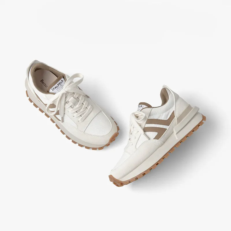 BeauToday Casual Mixed Colors Patchwork Non-slip Chunky Sneakers for Women