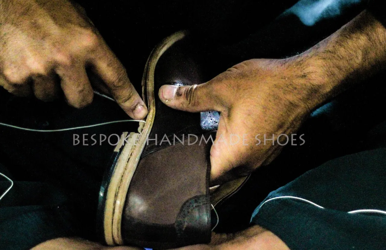 Bespoke Handmade Business Shoe, Black Leather Buckle Loafer Slip on Moccasin Men's Shoes