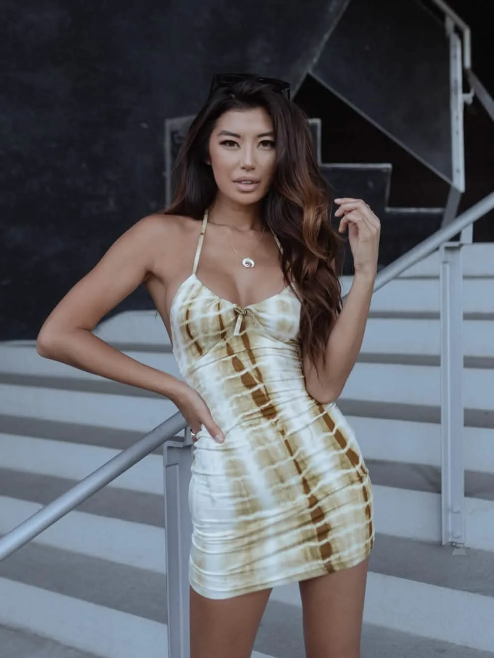 Bohemian Tie-Dye A-Line Mini Dress