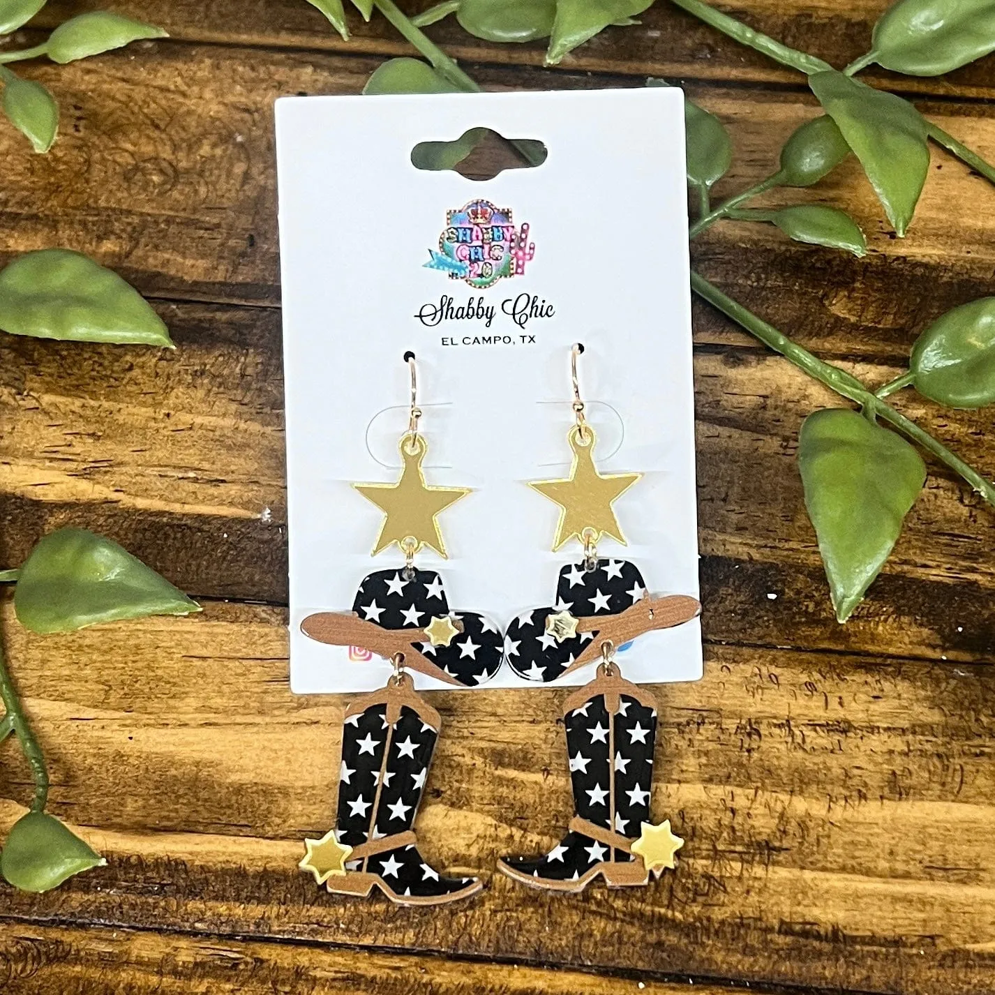 Boots with Stars Earrings