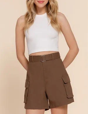 Brooklyn Chocolate Cotton Cargo Shorts