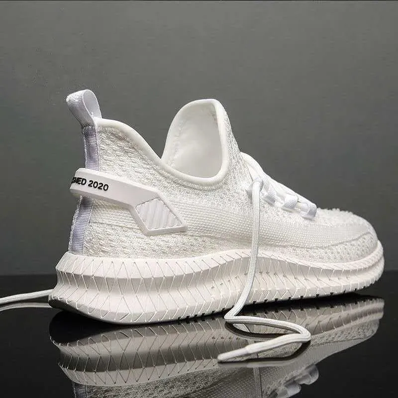 Casual Men's Fashion All-match Sneakers Men's Shoes Flying Woven Breathable Mesh Surface Breathable Comfortable Cloth Shoes