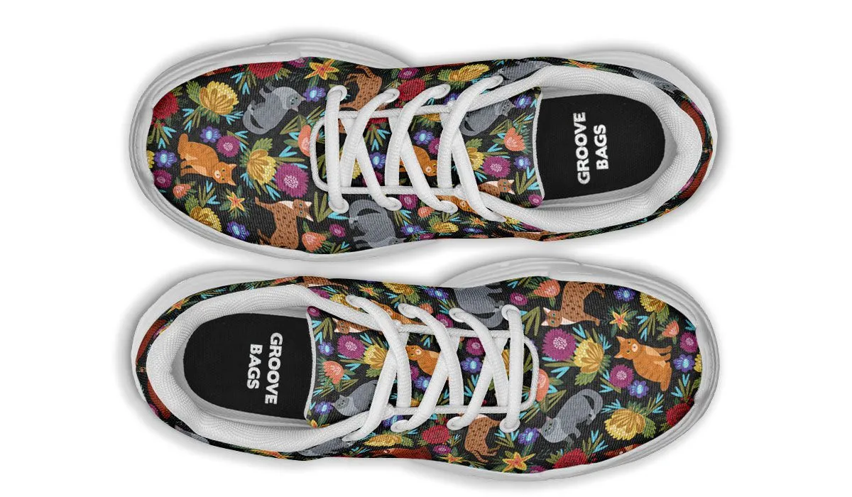 Cat Flower Chunky Sneakers