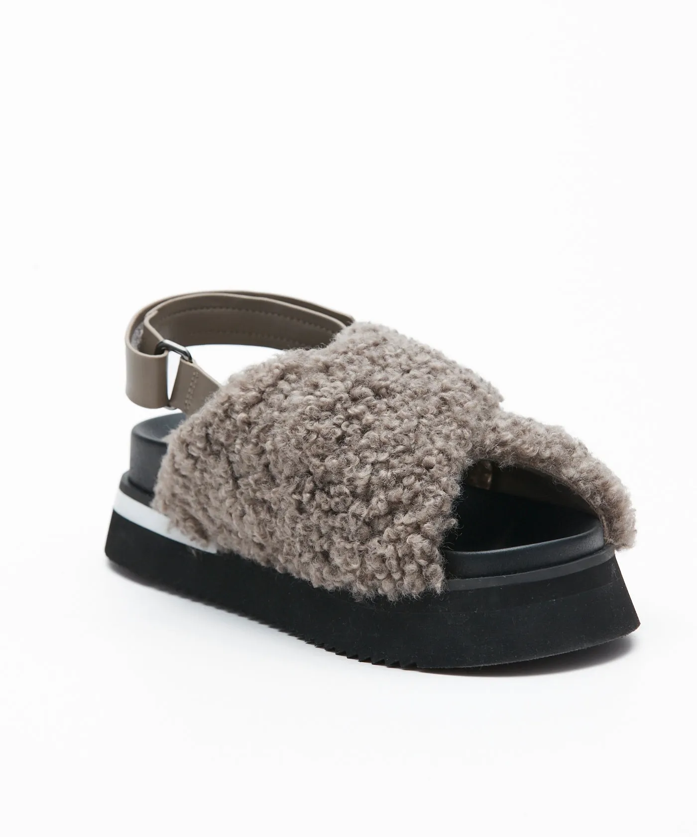 Chunky Sole Boa Sneakers - Gray