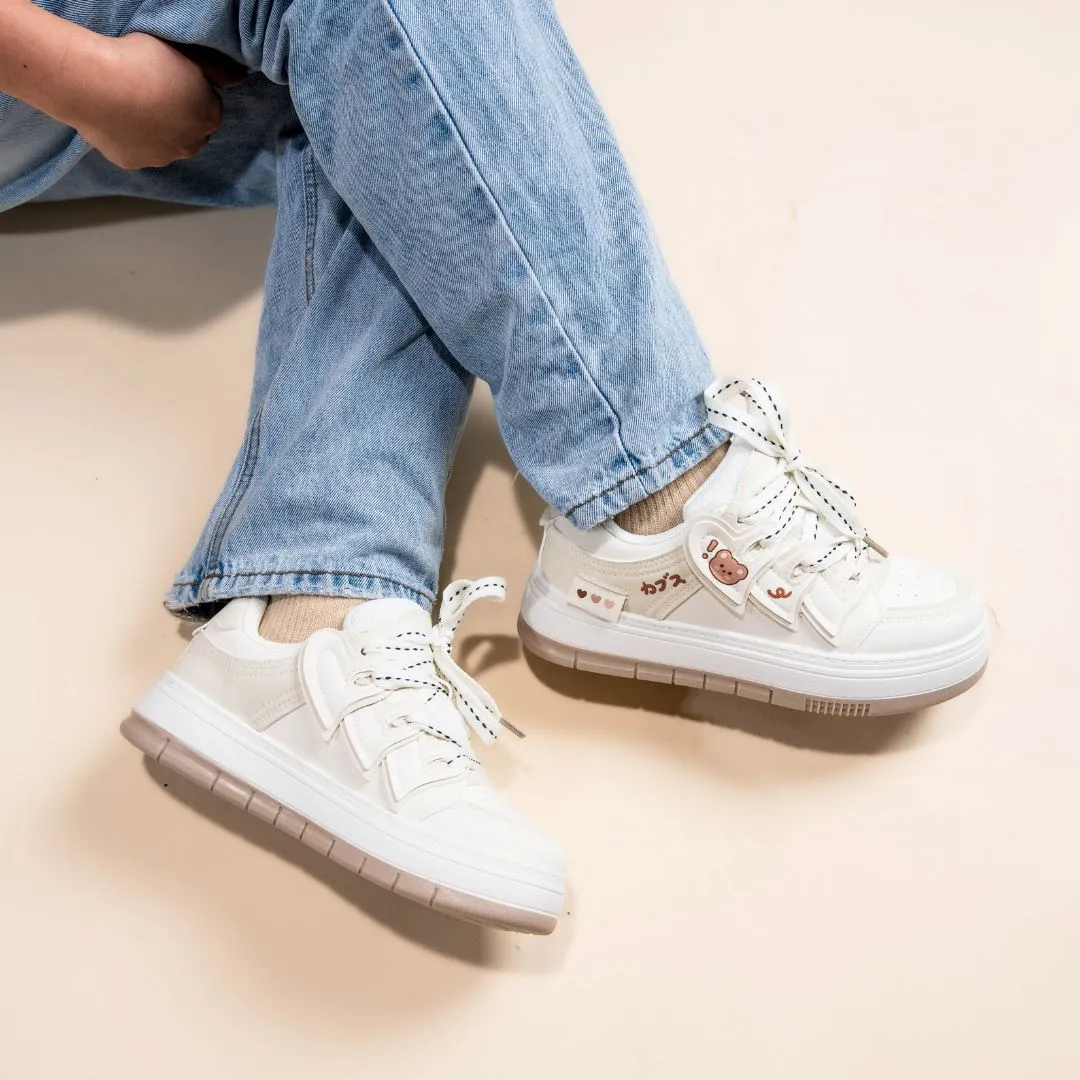*CLEARANCE* Bear Essentials Casual White Sneakers - Women's