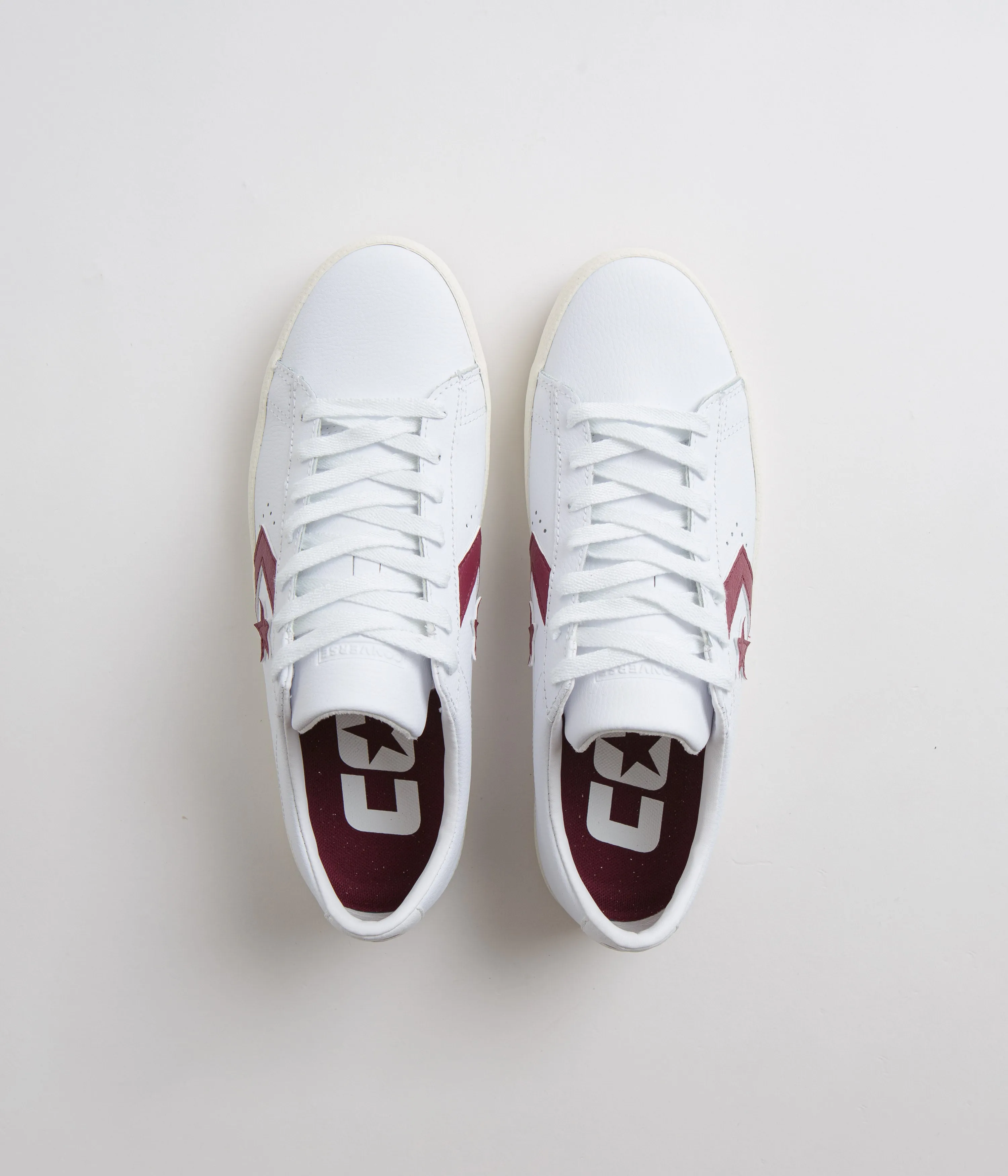 Converse PL Vulc Pro Ox Shoes - White / Deep Bordeaux / Egret