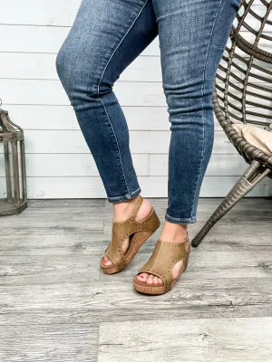 Corkys "Carley" Wedge Sandal  (Taupe Oil Studs)