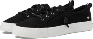 Crest Vibe Washed Linen Sperry Sneakers, black