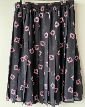 Cute floaty pleated lined short vintage skirt M/L