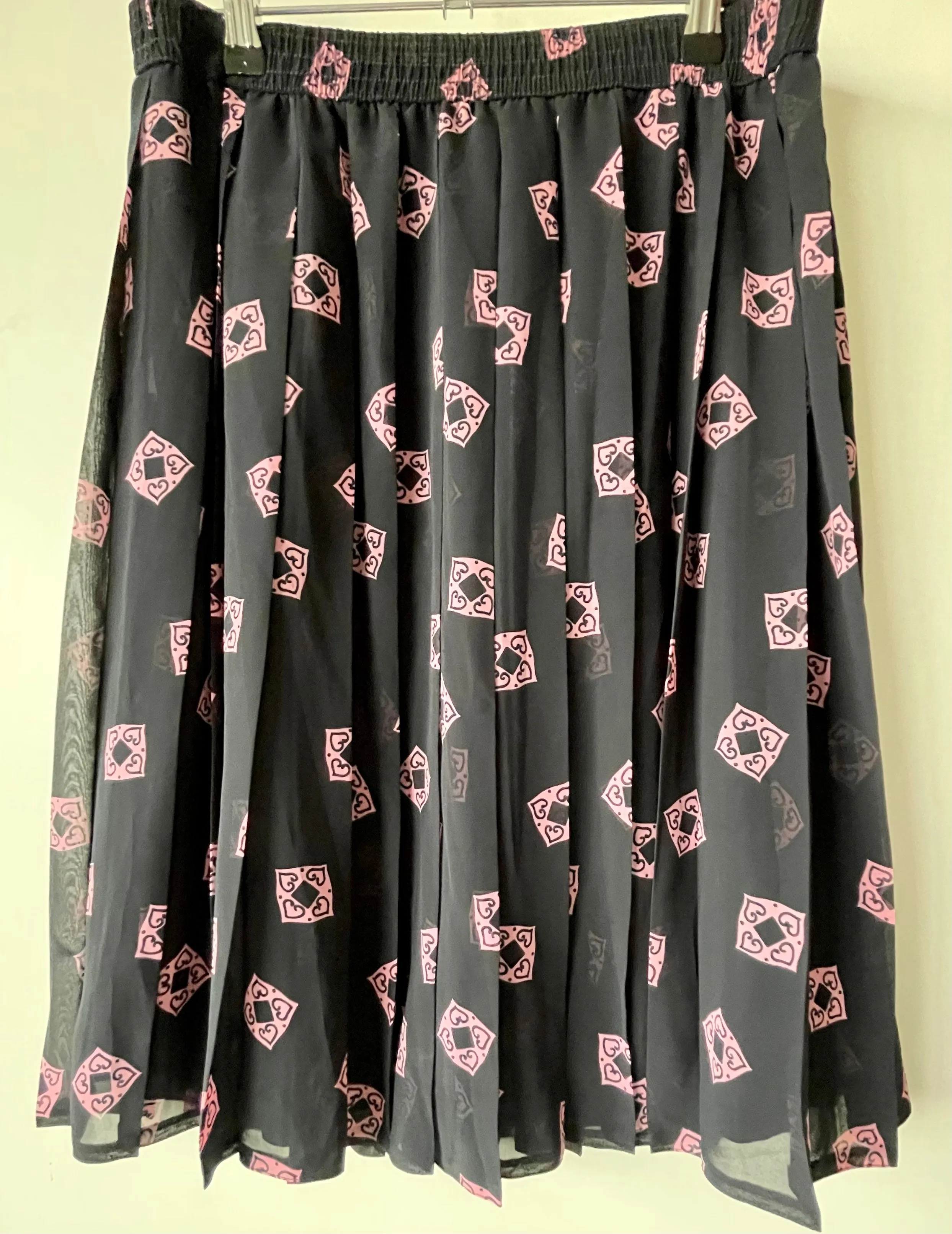 Cute floaty pleated lined short vintage skirt M/L