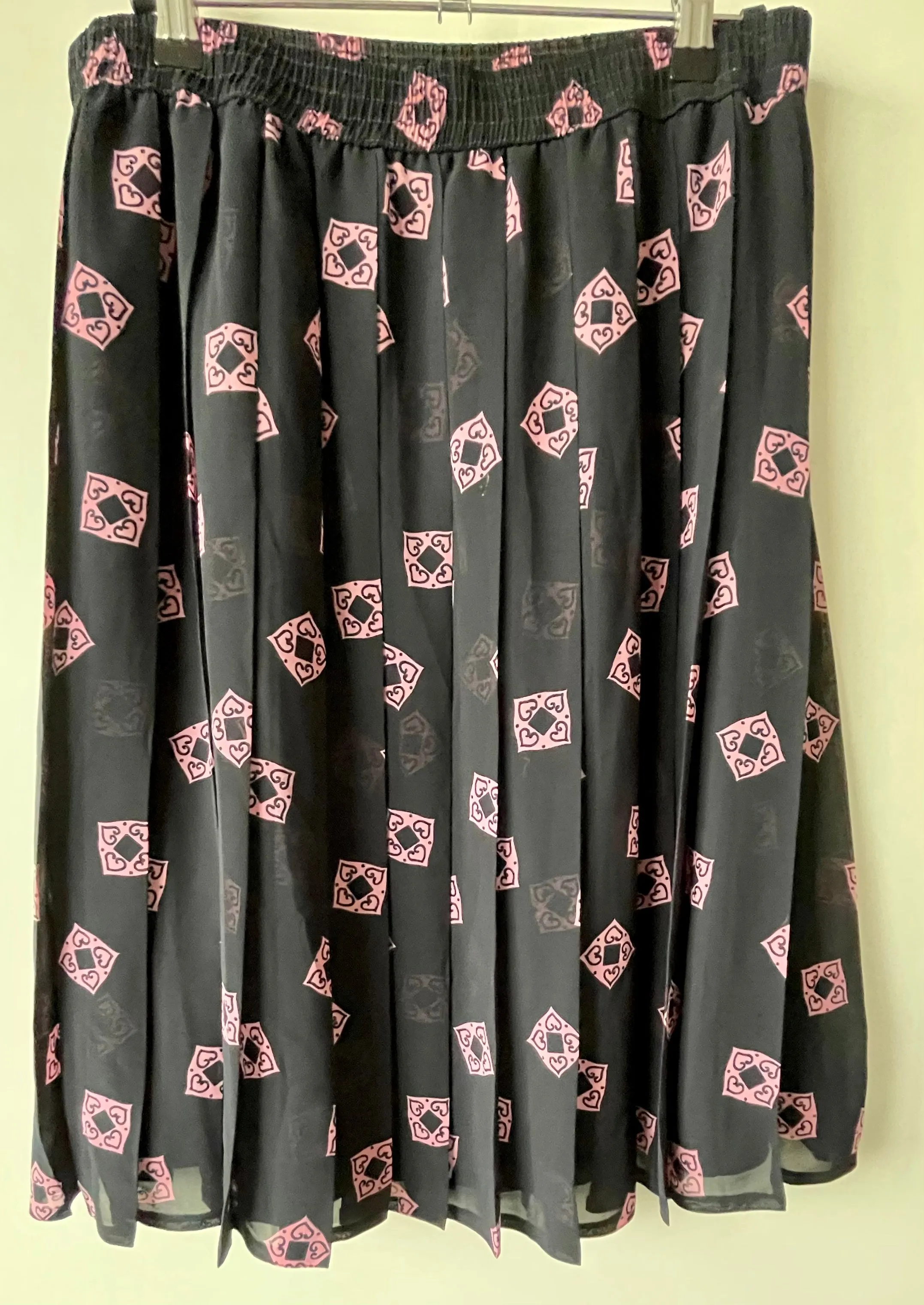 Cute floaty pleated lined short vintage skirt M/L