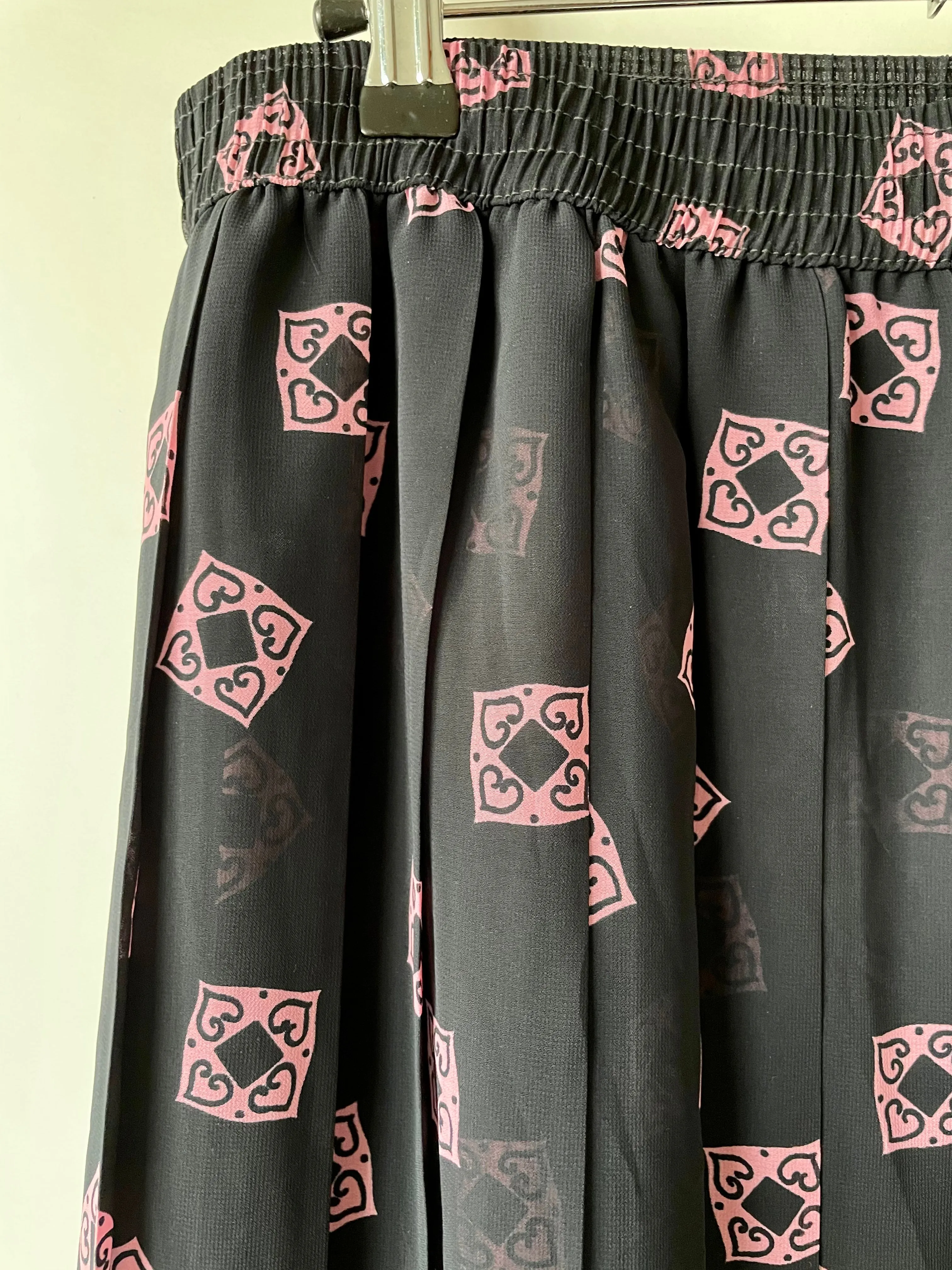 Cute floaty pleated lined short vintage skirt M/L