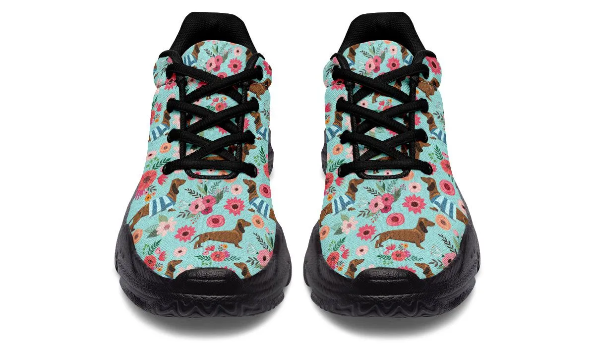 Dachshund Flower Chunky Sneakers