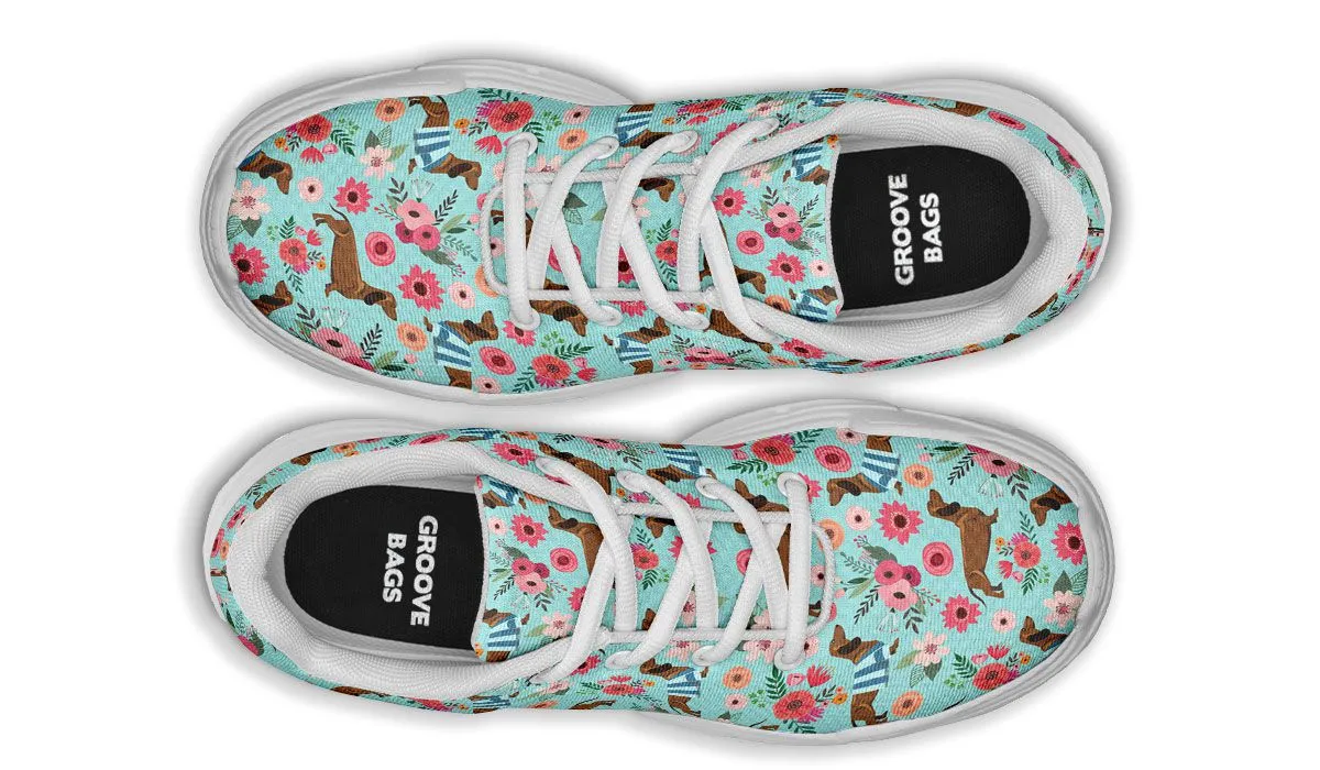 Dachshund Flower Chunky Sneakers