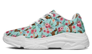 Dachshund Flower Chunky Sneakers
