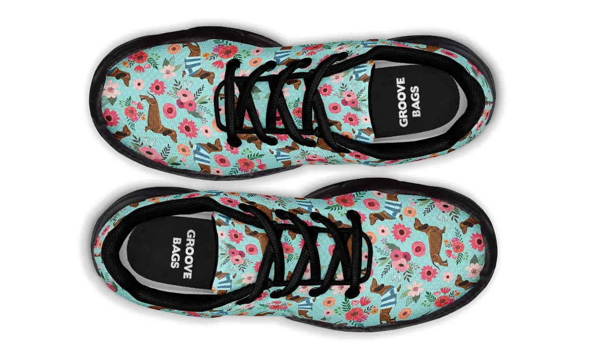 Dachshund Flower Chunky Sneakers