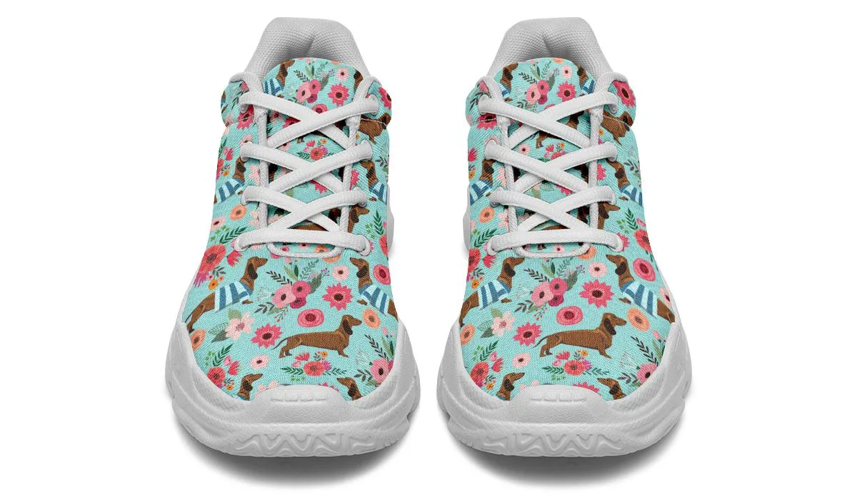 Dachshund Flower Chunky Sneakers