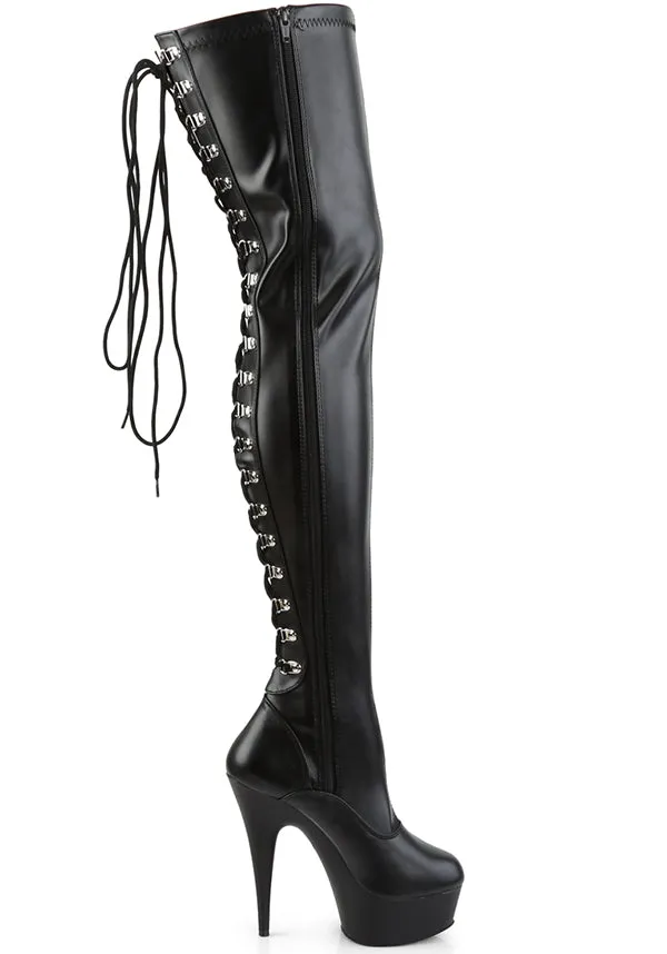 DELIGHT-3063 [Matte Black] | PLATFORM BOOTS [PREORDER]