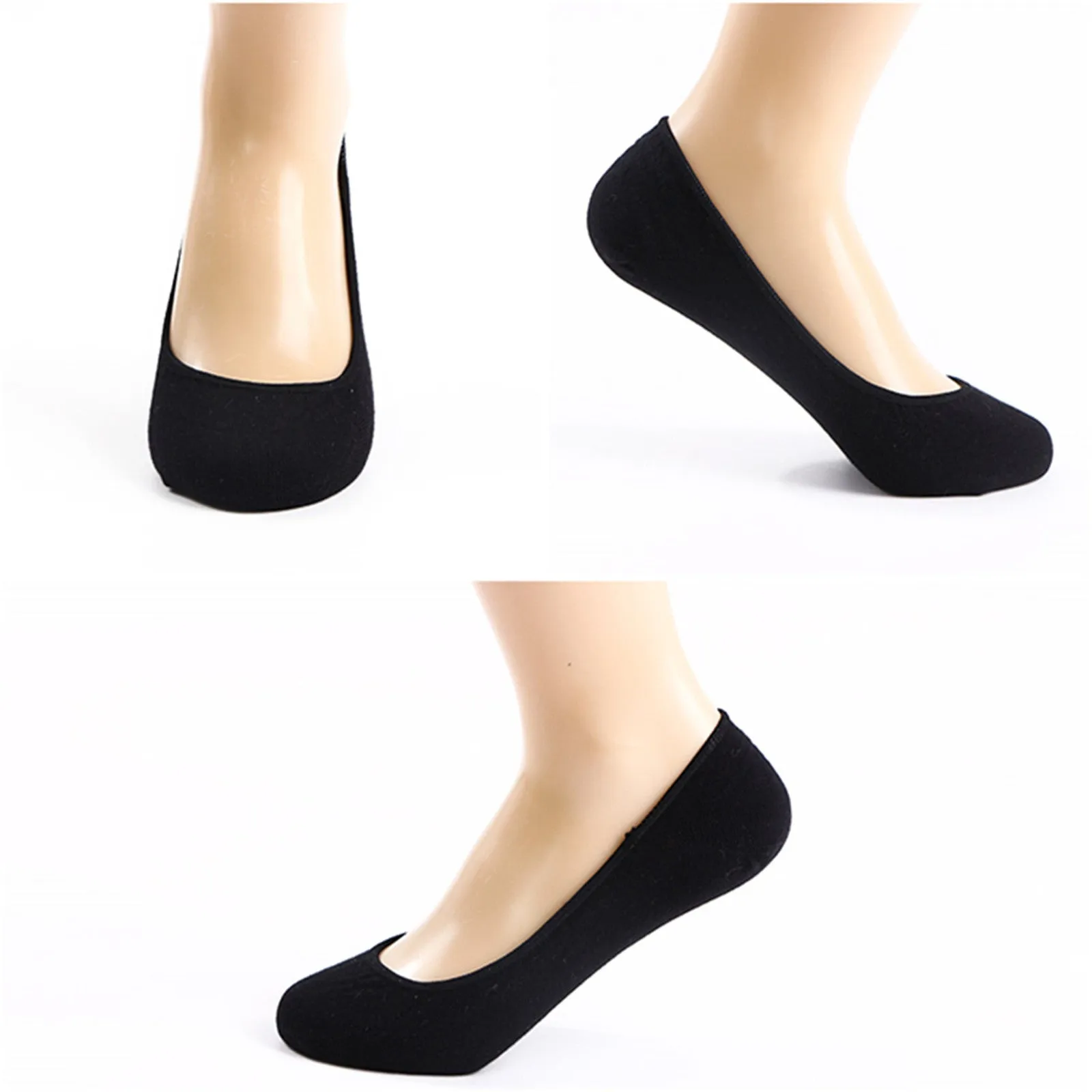 DEVUGGO 4 Pairs No show Socks Non Slip Invisible Hidden Socks for Women