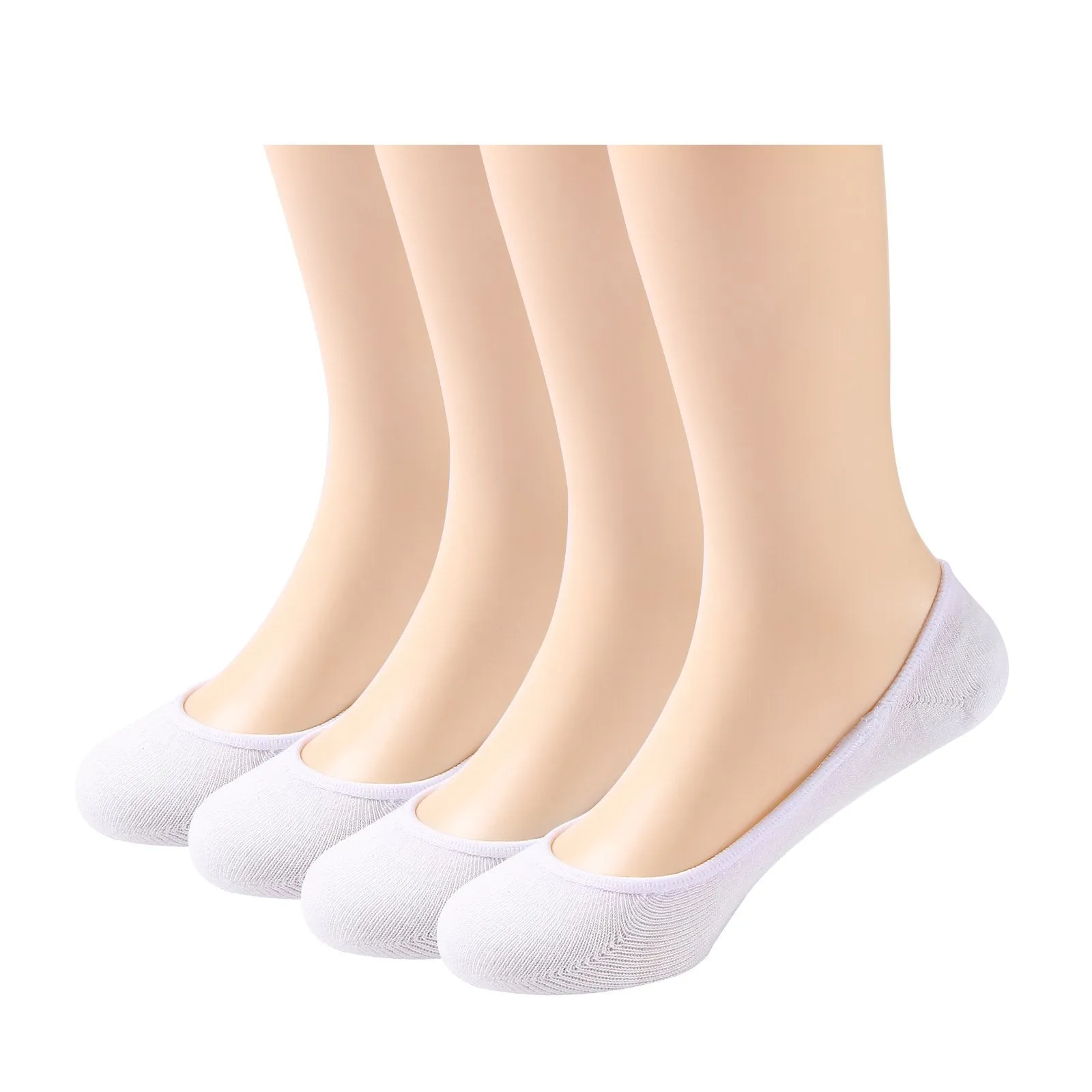 DEVUGGO 4 Pairs No show Socks Non Slip Invisible Hidden Socks for Women