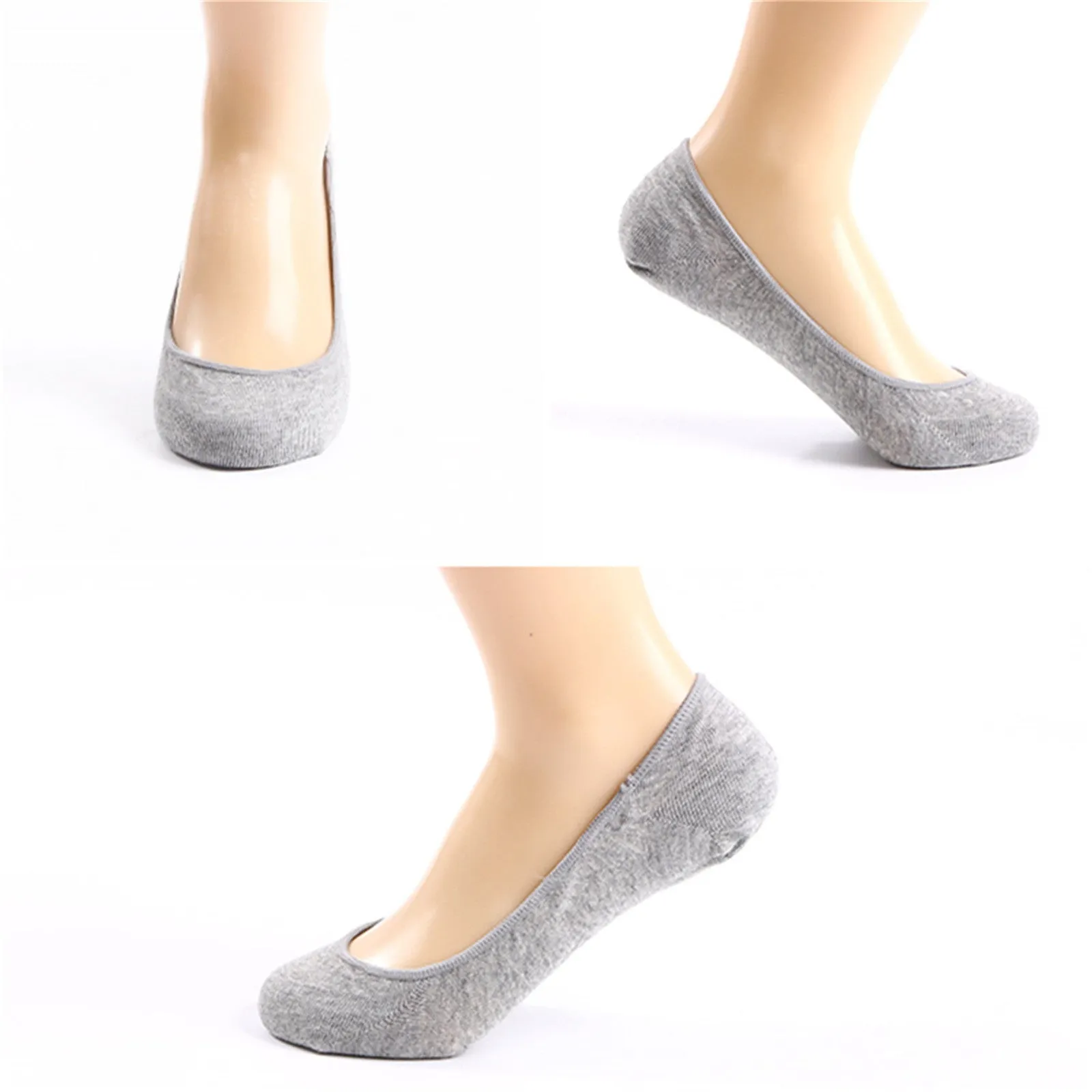 DEVUGGO 4 Pairs No show Socks Non Slip Invisible Hidden Socks for Women