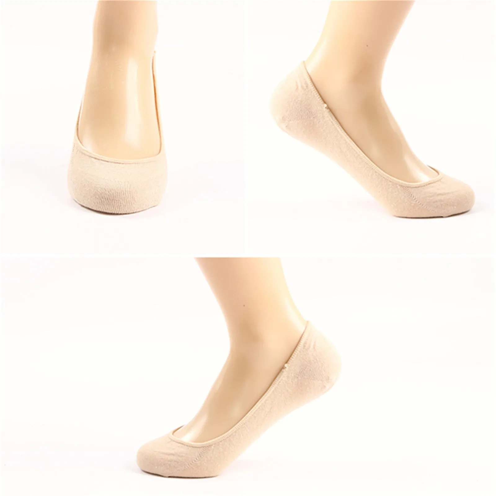 DEVUGGO 4 Pairs No show Socks Non Slip Invisible Hidden Socks for Women