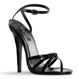 Domina 108 Sandal with 6 inch heel - Black Patent