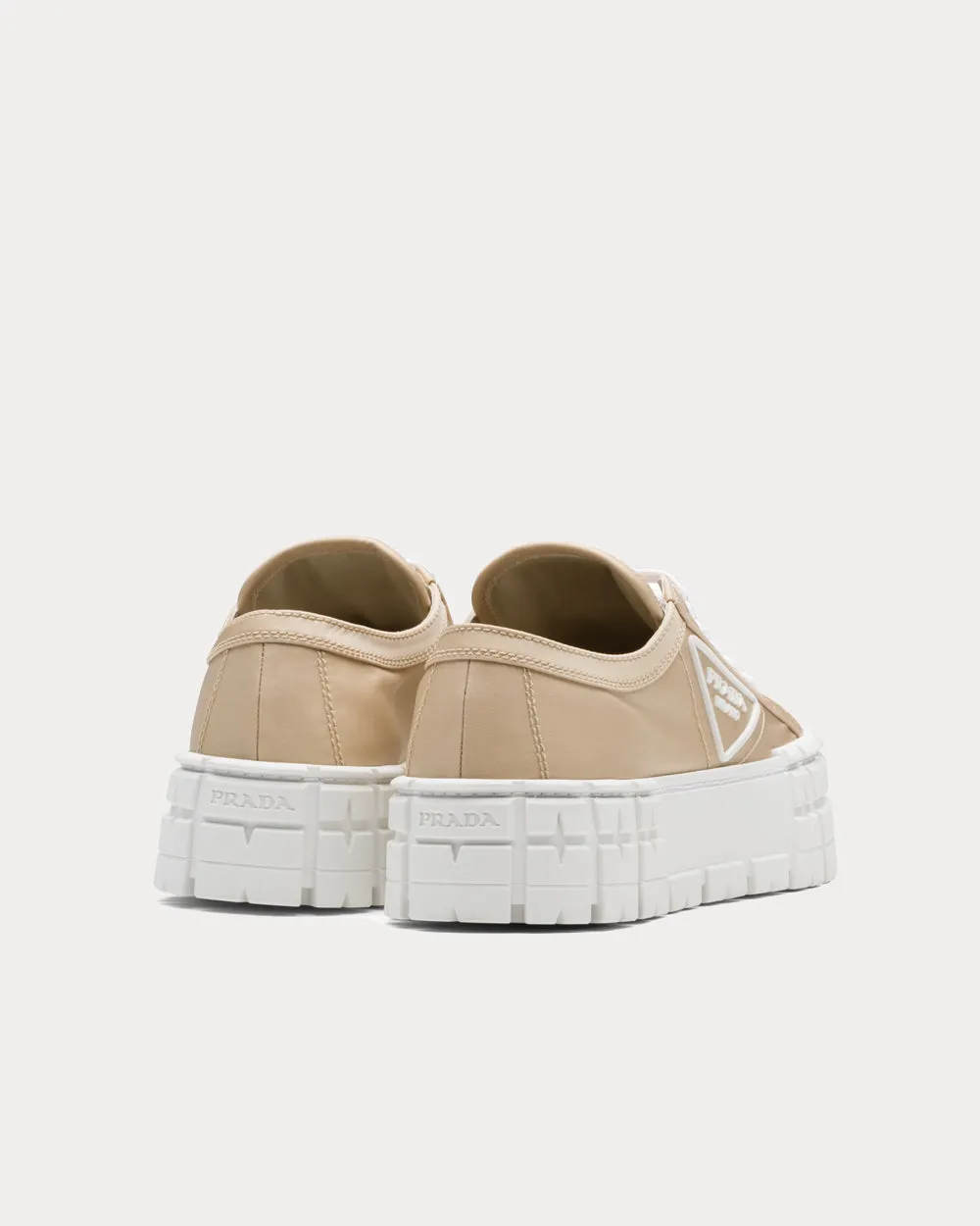 Double Wheel Nylon Gabardine Desert Beige Low Top Sneakers