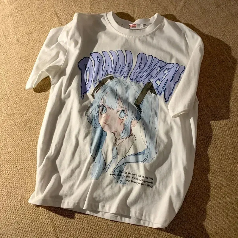 Drama Queen Kawaii Tee – Y2K Fairycore Short Sleeve Harajuku Top From Kawaii Stop
