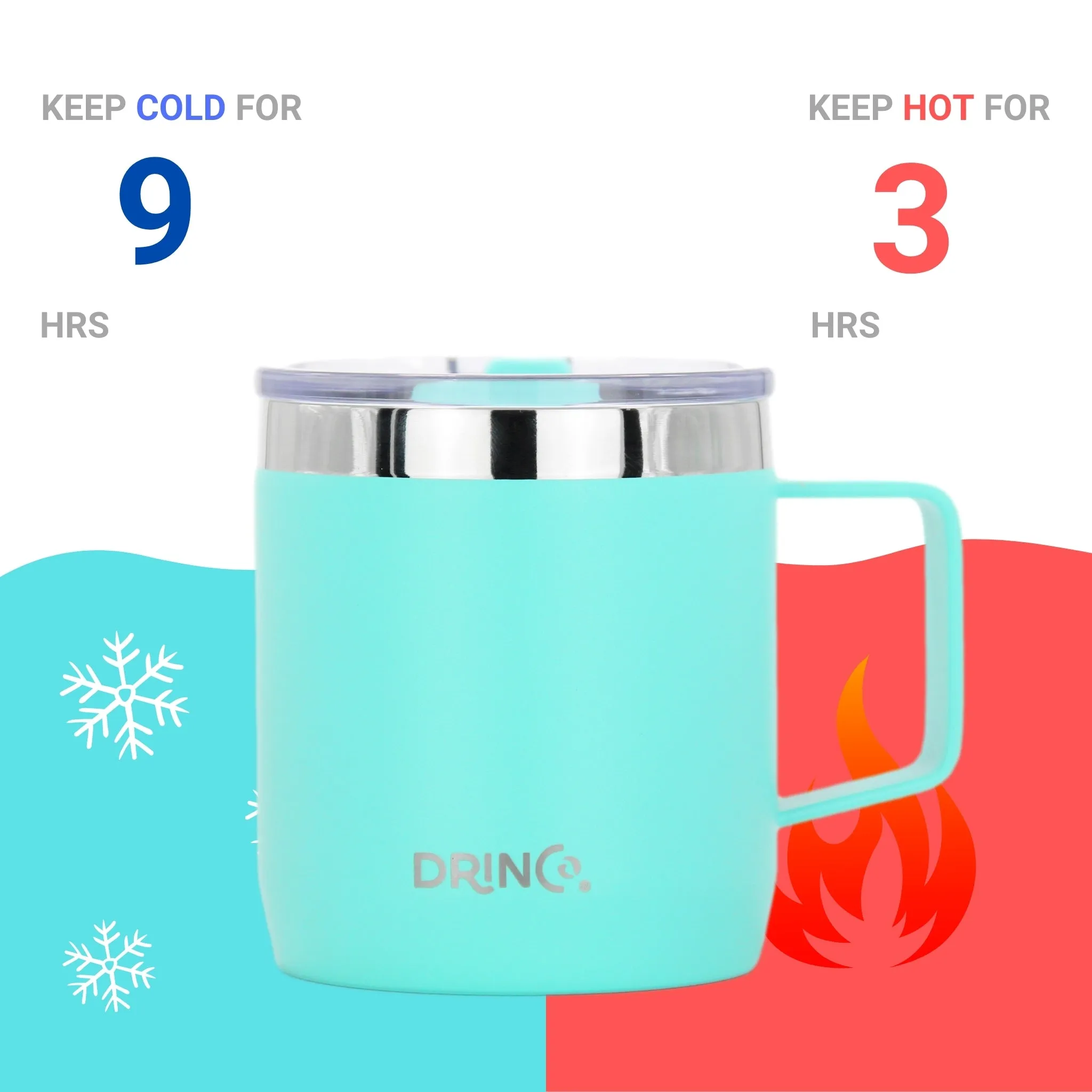 DRINCO® 14 oz Trekking Coffee Mug - Teal