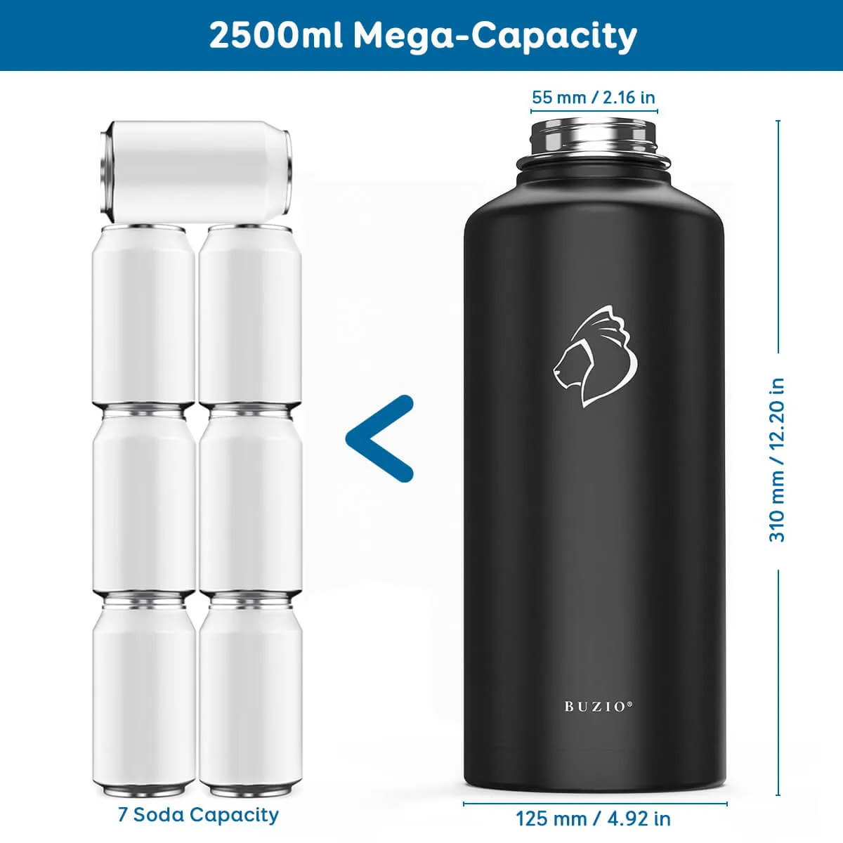 Duet Series Water Bottle with 2 Lids | 87oz
