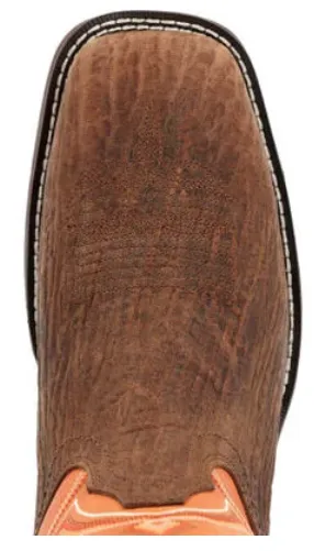 DURANGO MENS REBEL CEDAR BARK AND MONARCH ORANGE WESTERN BOOT STYLE DDB0392