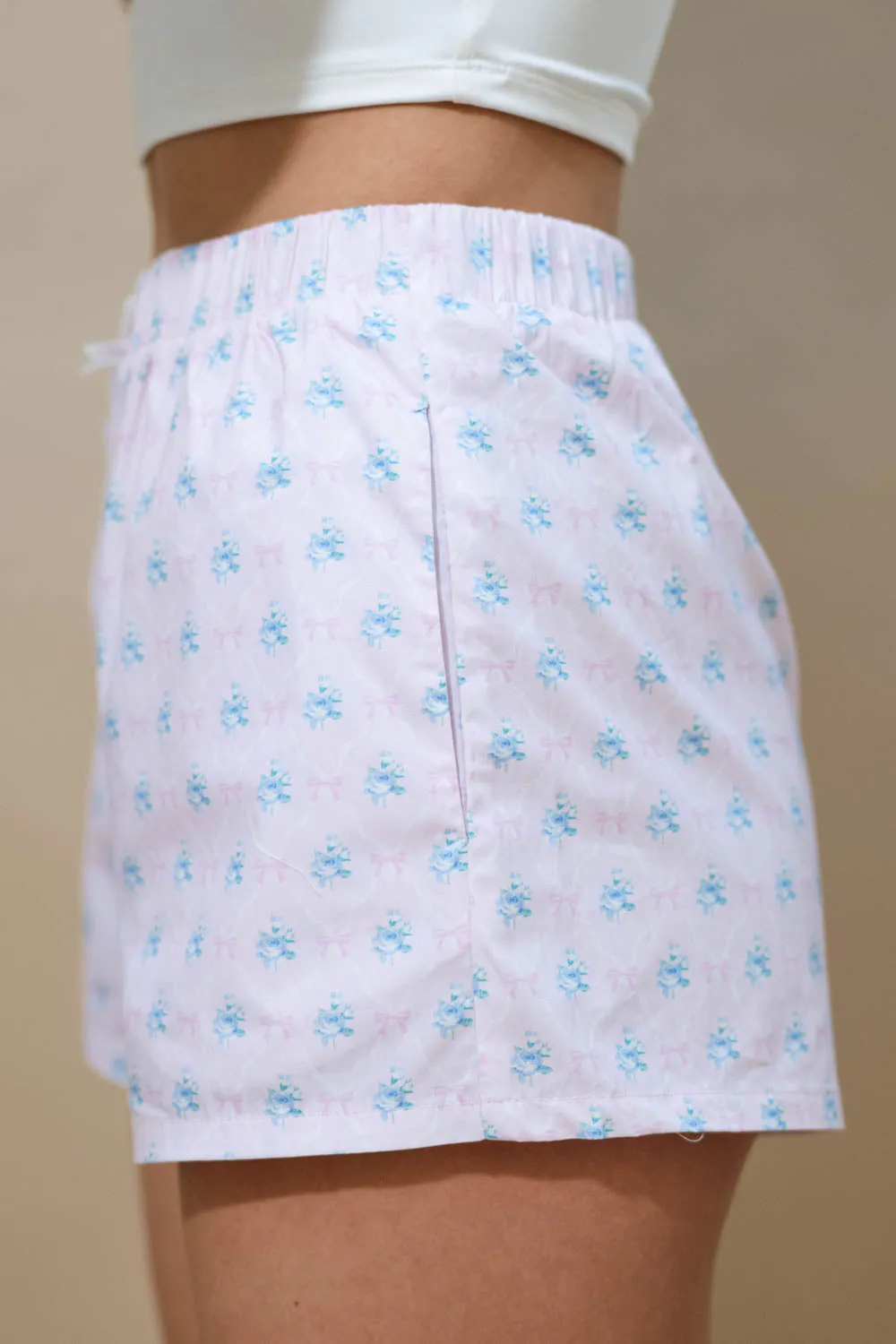 Eden Bow Cotton Shorts - Pink