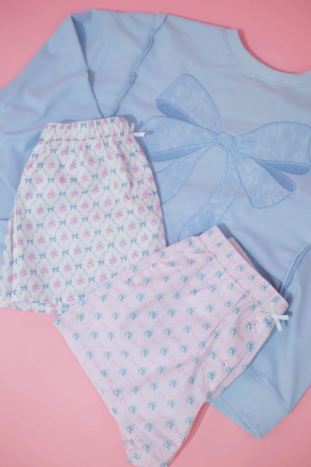 Eden Bow Cotton Shorts - Pink