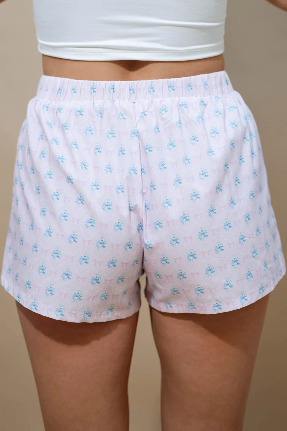 Eden Bow Cotton Shorts - Pink