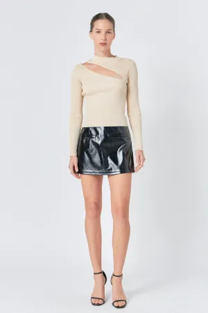 Faux Leather Skort